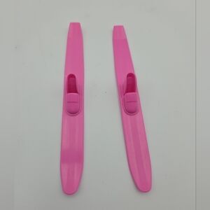 Vintage Barbie Doll Water Snow Skis Cross Country Built-In Boots Pink PAIR